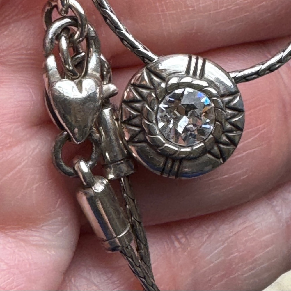 Brighton Fortino Silver Reversible Crystal Necklace - Picture 8 of 10